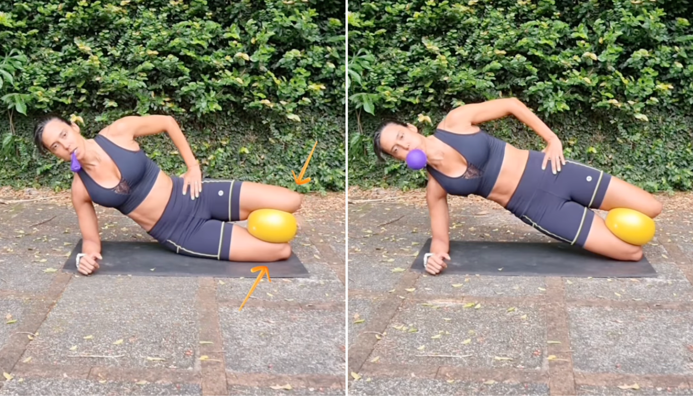 Exercício para diástase. (Crédito: Reprodução/Instagram @fabiolabvieira)