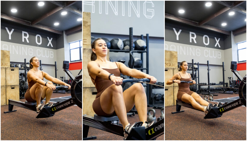 Rowing (1000m): remo ergométrico, exigindo resistência e força