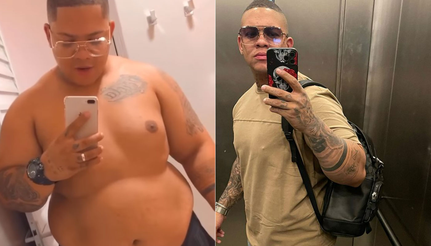 Cantor mostra antes e depois de emagrecer quase 70 Kg sem cirurgia: chegou a pesar 196 kg