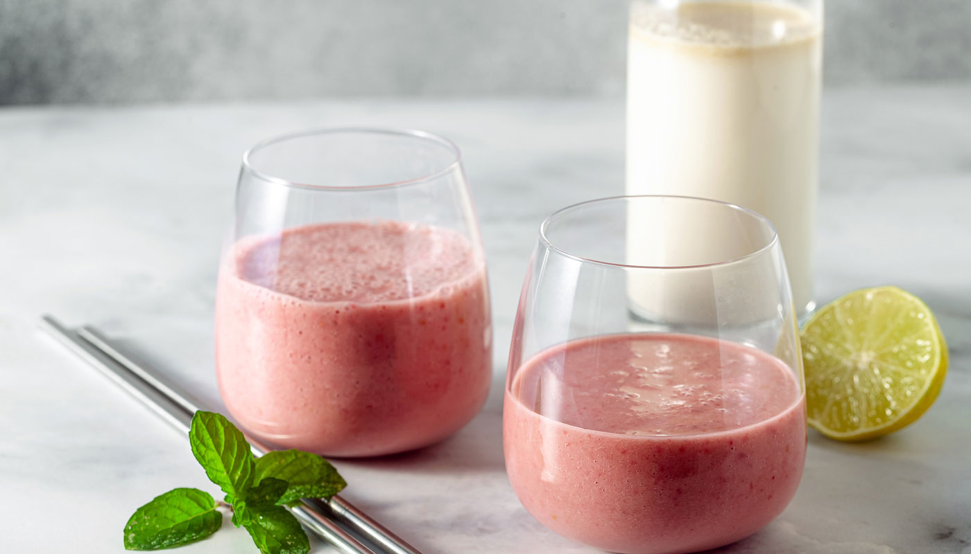 Leite de aveia com frutas