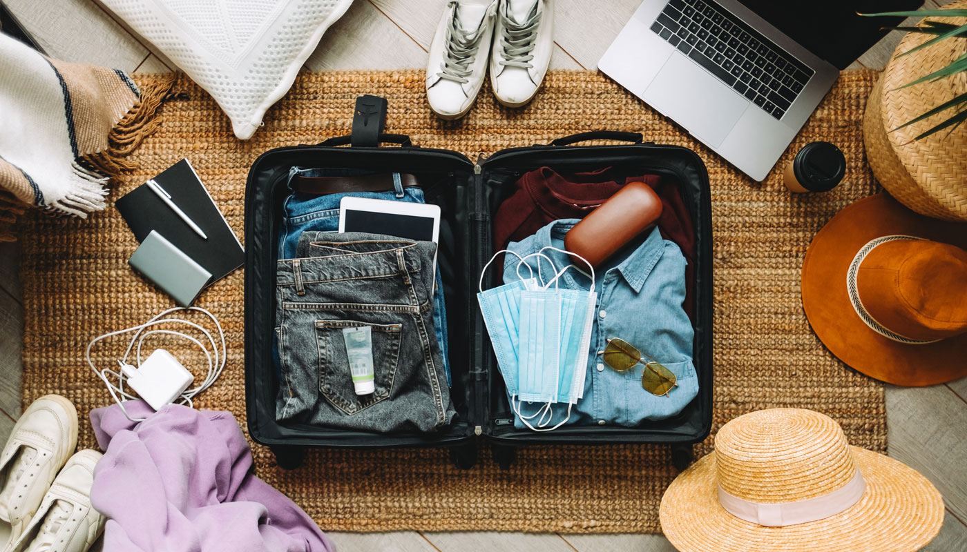 Mala arrumada para viagem